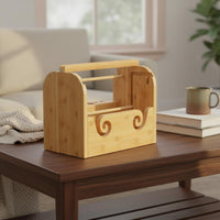 Yarn Stand with Phone Slot Space-Saving Wooden Yarn Holder for Knitters