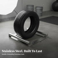 Stainless Steel Tire Roller Stand 360° Rotation Wheel Repair Support Heavy Duty for Mechanics, DIY Enthusiasts