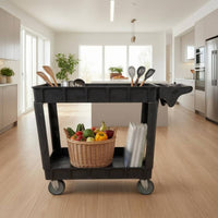 Rolling Utility Cart Compartment Slots Utility Cart Industrial Style