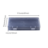 Rectangular Transparent Plastic Storage Box, Multi-Purpose Organizer, Hinged Lid, Compartment Container for Jewelry, Office Supplies, angling equipment