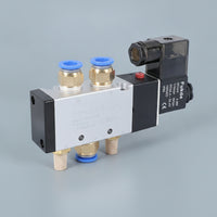 2-Position 5-Way Solenoid Valve 24V DC Pneumatic Solenoid Valve Aluminum Alloy Threaded for Technicians, Automation Systems
