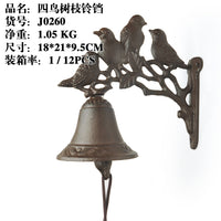 American Country Cast Iron Bell, Hand Bell, Retro Decorative Doorbell for Courtyard and Garden
