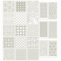 24 Pieces Reusable Abstract Stencil Set