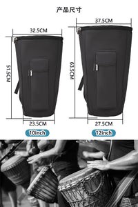 厂家直销跨境品，10寸与12寸非洲鼓包，壁厚10mm，牛津面料，双肩