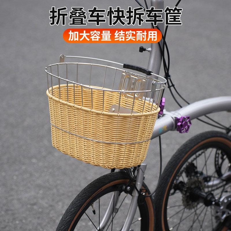 Stainless Steel Bike Basket with Quick Release, Large Capacity, for D7/D10