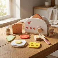 Wooden Bread Maker Toy Compact Tabletop Bread Maker Toy Rounded Edges for Children