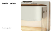 Illuminated Nightstand with Wireless Charging Integrated light-emitting diode Lighting for Adults