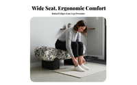 Multi-Functional Wavy Low Bench Nordic Aesthetic Accent Stool Vintage Inspired Indoor Furniture Padded Seat for Homeowners, designaware Adults, Interior Decorators, Entryway, Hallway, Bedroom, Living Room