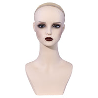 PVC Mannequin Head Display Bust with Shoulders for Hats, Scarves, and Photography