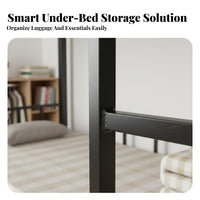Metal Bunk Bed High Guardrail Metal Bunk Bed Frame Full-Length Guardrails Bedroom Furniture for Students, Adults, Dormitory, Dorm Room Quarters