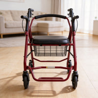 Four-Wheel Folding Shopping Cart with Seat for Seniors