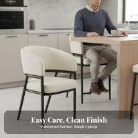 Upholstered Dining Armchair with Armrests Dining Armchair Elegant Design Thickly Padded for Diners, Living Room, Bedroom, Office