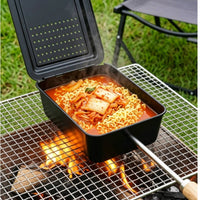 Camp Pie Maker with Wooden Handle Compact Pie Iron Easy-to-Clean Cookware for Campers