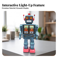 Walking Metal Tin Robot Toy Vintage Retro Robot Toy Collectible Nostalgic for Collectors, Adults, Display Shelf