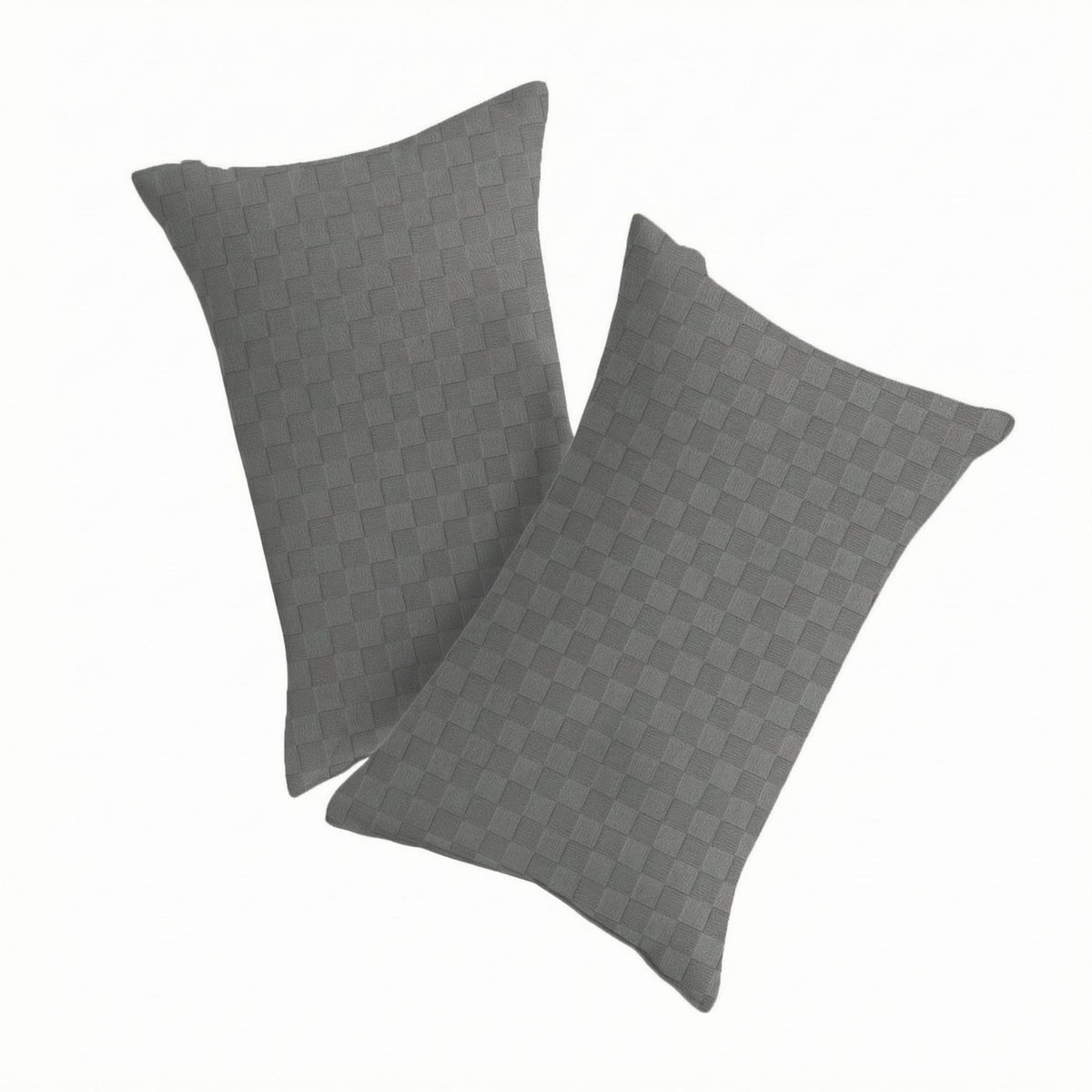 2 Pieces Mini Travel Pillow Curved Checkered Velvet Pillow Ergonomic Design