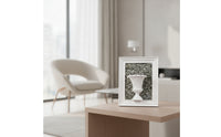 Resin Decorative Frame Freestanding Frame with Flower-Pot Motif Classical Urn Relief Plaque for Entryway Console, Bookshelf, Side Table