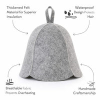 Steam Bath Hat Room Accessories, Steam Room Hat for Relaxation, Bucket Cap Sauna #variant:['Grey']