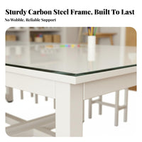 Kindergarten Glass Craft Station Firm Table and Sturdy Kids Group Craft Table Kids Learning Desk for Students, Teachers, Playroom, Home, Homework