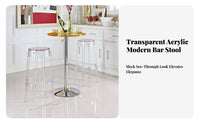 Transparent Bar Stool Minimalist aesthetic Counter Chair Modern Design for Pub, Cafe