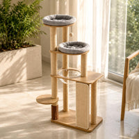Feline Activity Center Sisal-Wrapped Feline Condo Tree Cushioned Textile