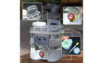 Transparent Portable Water Tank with Handle Square Water Container with Tap Leakproof Food-Grade for Campers, Camping