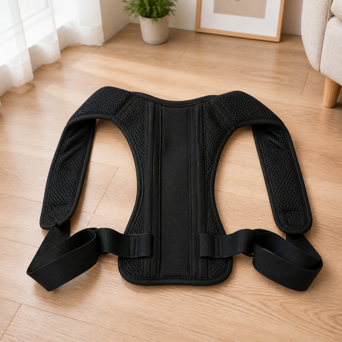 Adjustable Back Brace, Spinal Support Back Straightener Posture, Textile Mesh Lower Back Support for Adults, Students
