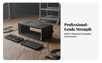 Rack Mount Carrying Container Portable 2U Rack Container Sturdy Safeguarding Container for Audio Engineers, Sound Technicians, on-Stage Performances