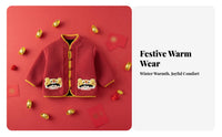 Children's Coat, Cartoon Pattern, Winter Thick Jacket, Chinese Style, Unisex, New Year Infant Tang Suit