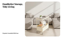 2-Tier Rolling Trolley Easy Assembly 2-Tier Rolling Cart Lockable Casters