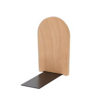 Wooden Bookend with Metal Base Minimalist Book Stoppers Compact for Students