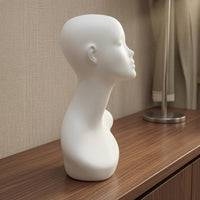 Featureless Female Mannequin Head Hollow Mannequin Bust with Shoulders Smooth