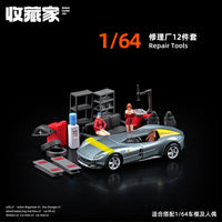 1:64 Scale Alloy Car Model Repair Shop Scene Accessories