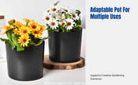 Black Flower Pot, sturdy Nursery Pot, Home Garden Planter, minimalist design
