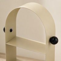 Desk Organiser for Students, 2 Tier Metal Monitor Stand, Movable Milk Tea Desk Tidy for Home Office, 27cm Length