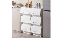 Front Opening Storage Box Large Capacity Plastic Toy Chest Stackable Storage Bin Sturdy Frame Stackable Clothes Organizer