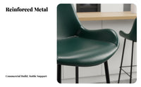 Upholstered High Stool with Backrest Utilitarian Bar Stool Chair Modern Design Easy to Clean for Interior Designers, Eatery