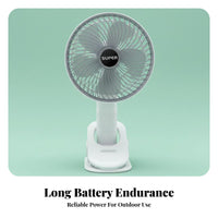 Clip on Fan 3-Speed Settings Portable Attach Fan Adjustable Angle for Students