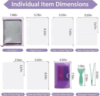 A5 Reusable Sticker Collection Binder with Storage Pages, Release Paper, Zipper Bag