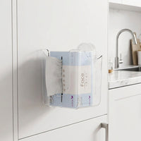Toilet Roll and Wet Wipes Dispenser for Bathroom, Wall Mount Toilet Wipes Tissue Box with Suction Cup, Vertical or Horizontal Paper Holder