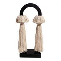 Cotton Rope Art Decor Artistic Imperfection Design Black Hoop Tassel