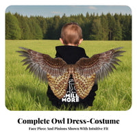 Easy to Wear Owl Costume Set with Mask One Size Fits Most Owl Wings with Eye Mask Lightweight Costume Prop Comfortable for Children, Stage Performance, Carnival