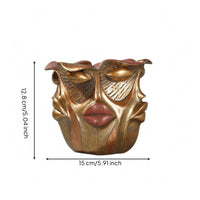 Abstract Face Planter Resin Home Decor Rounded Body