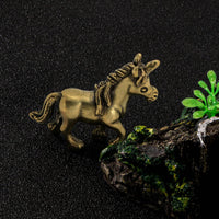 Brass Unicorn Figurine Handmade Look Antique Unicorn Ornament for Desk, Shelf