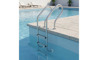 2-Step Pool Ladder Stainless Steel Pool Ladder with Handrails No-Tools for Homeowners, Above-Ground Pools