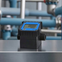 Compact Fluid Meter with LCD Display Accurate Digital Fluid Meter Exact Long-Lasting for Technicians, Operators, Fluid Handling, Test Benches, Workshops