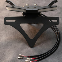 Motorcycle Rear Guard Remover Tail Tidy Bracket Plug-and-Play Number Plate Bracket with Black Metal Motorcycle Number Plate Bracket