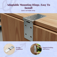 Sturdy Duty Galvanized Iron Hinge, Thickened Extended Flat Hinge, Commercial Cabinet Door, Weldable, Rust-Resistant, Furniture Hardware Accessory
