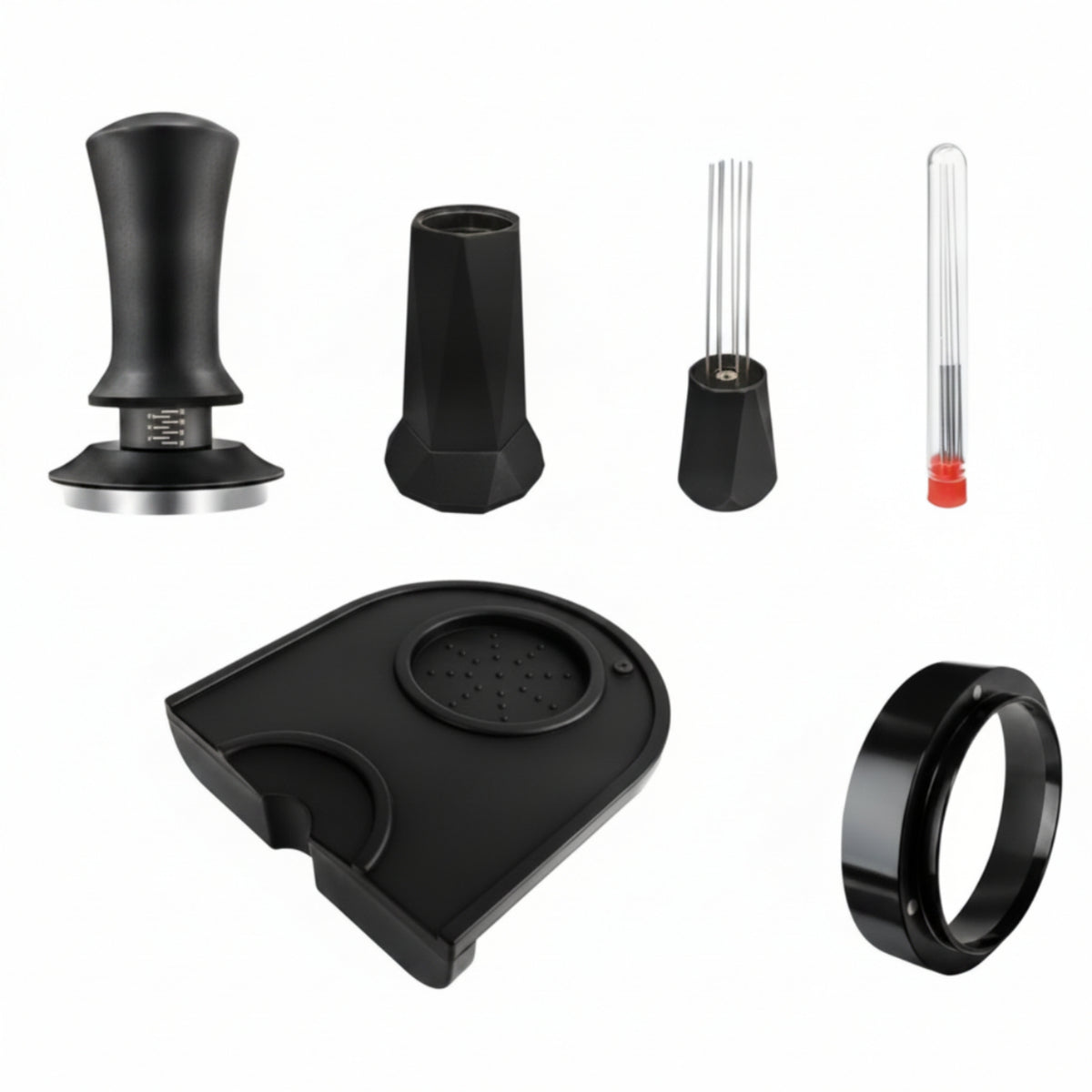 4 Pieces 51mm Espresso Tamper Bundle Stainless Steel Portafilter Accessory Kit
