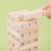 Wooden Stacking Blocks Game, Colorful Tower, Tabletop Game, Large Size