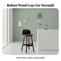 Upholstered Lowrear High Stool Modern and Design Upholstered Stool with Supportrest Stable Frame Ergonomic Design for Restaurant